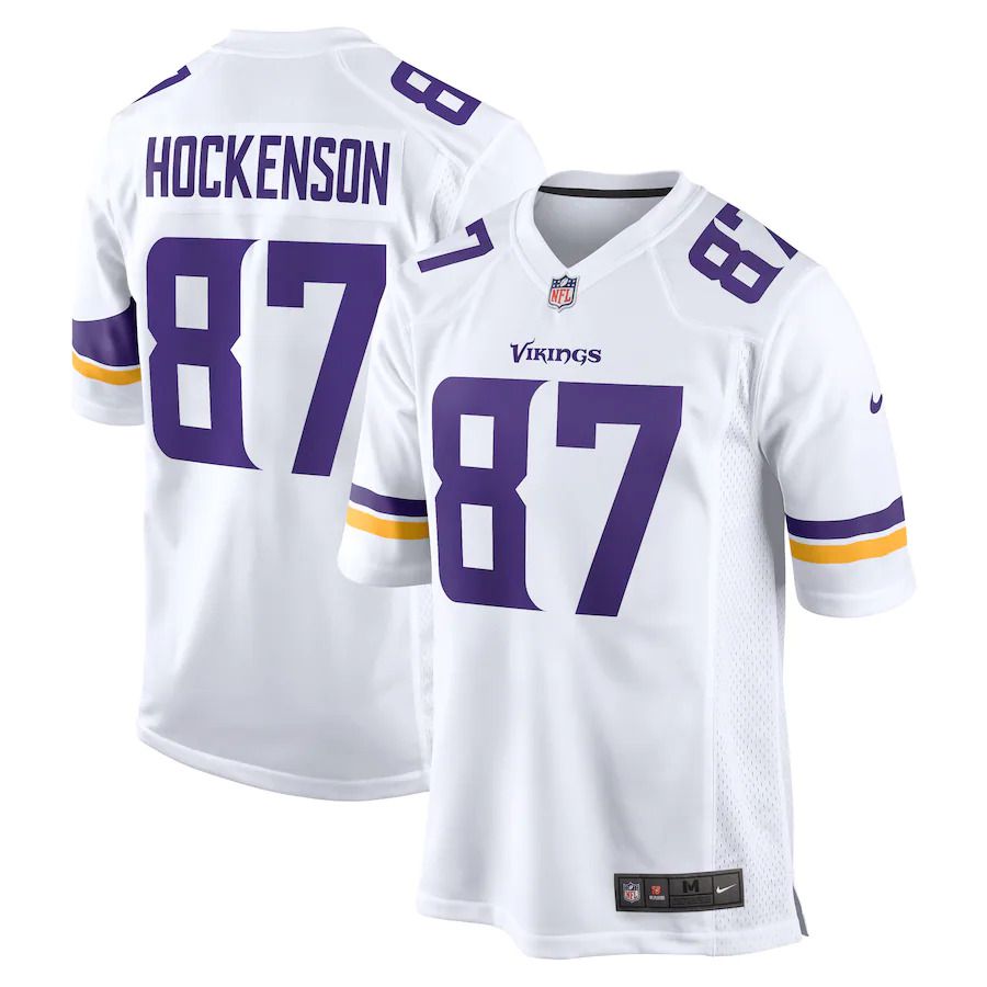 Men Minnesota Vikings #87 Hockenson Nike White Game Player NFL Jersey